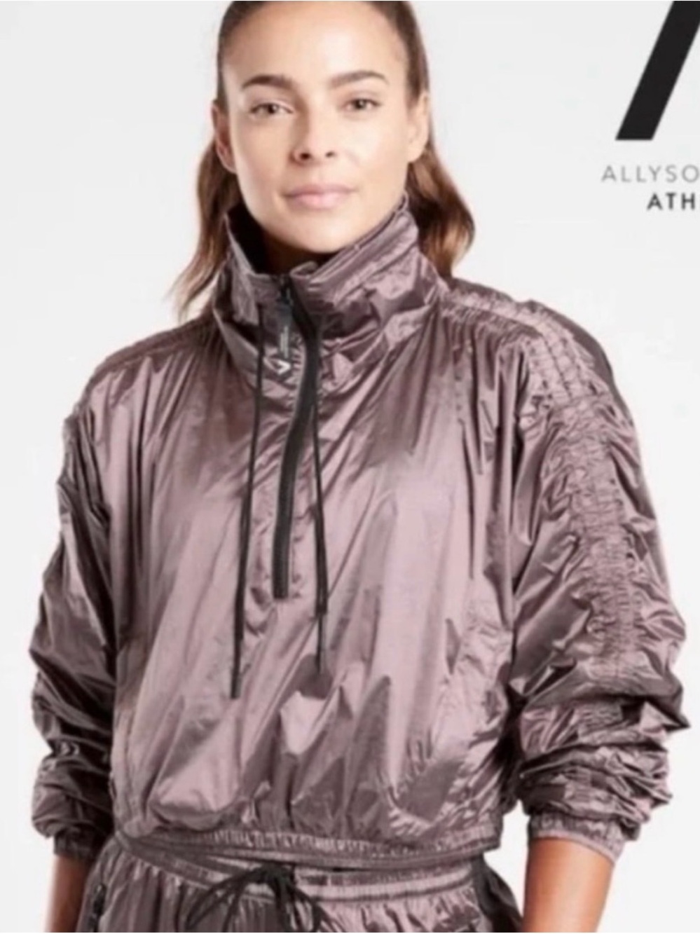 NWT Athleta x Allyson Felix Legend Luxe Crop Half-Zip Jacket L